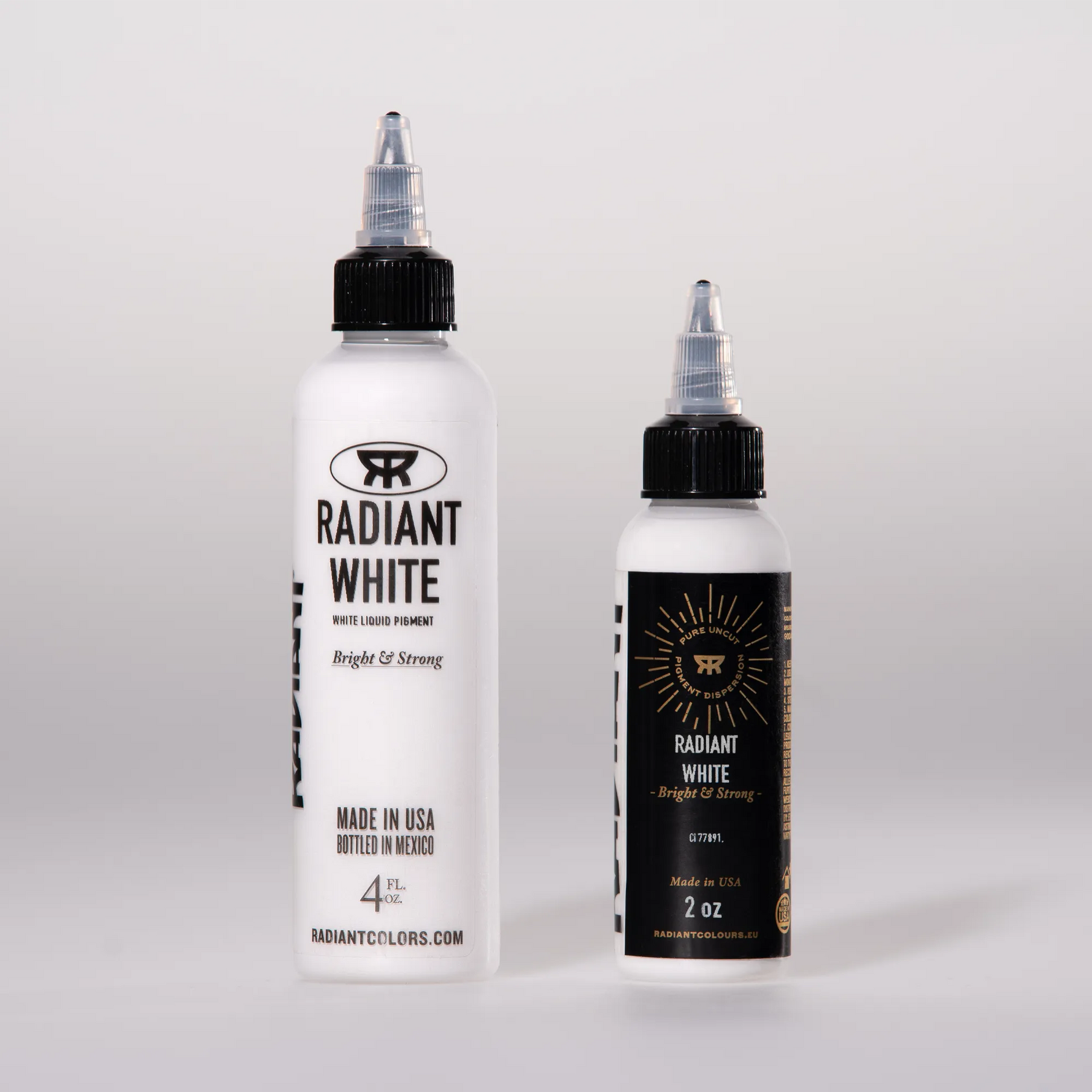 2 medidas de Radiant Ink Radiant White