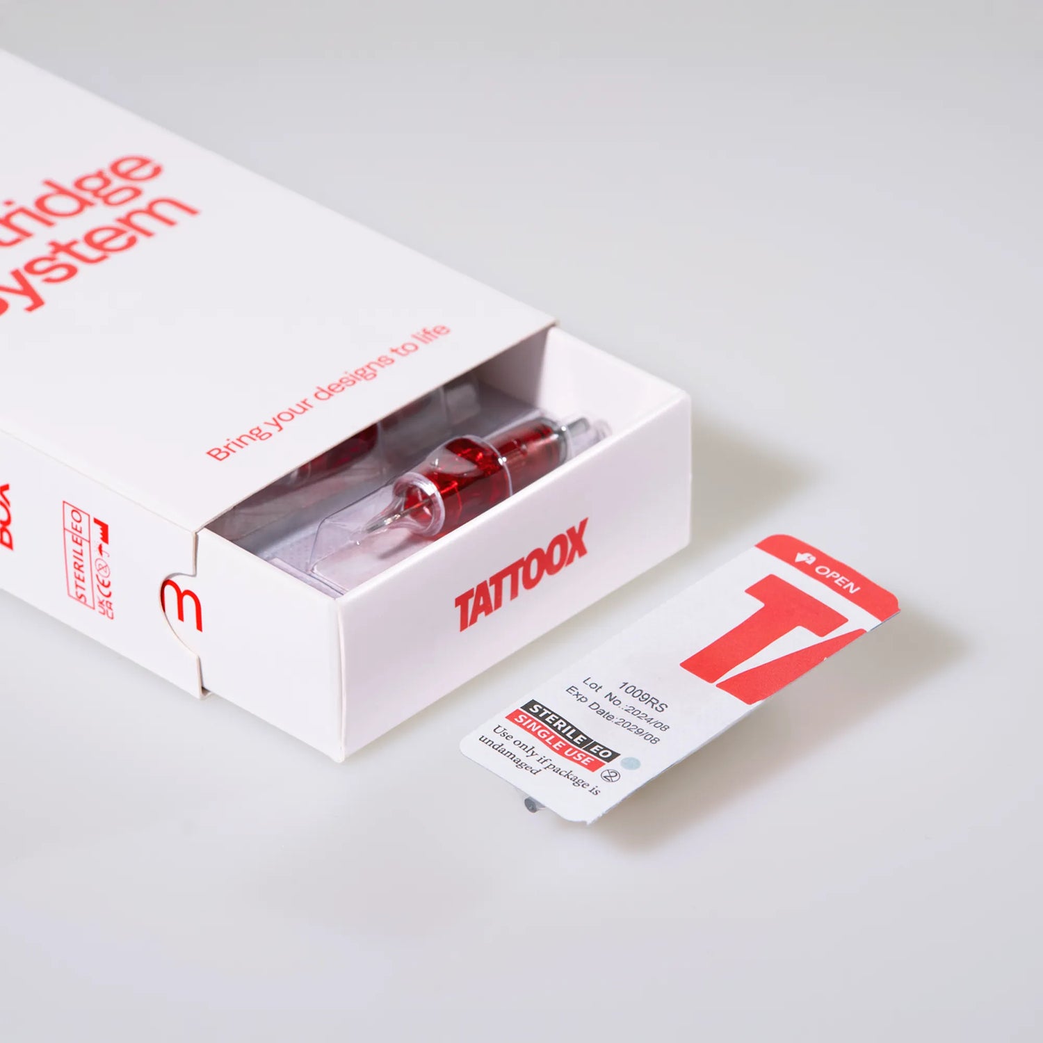 Cartuchos 9RS fuera de la caja