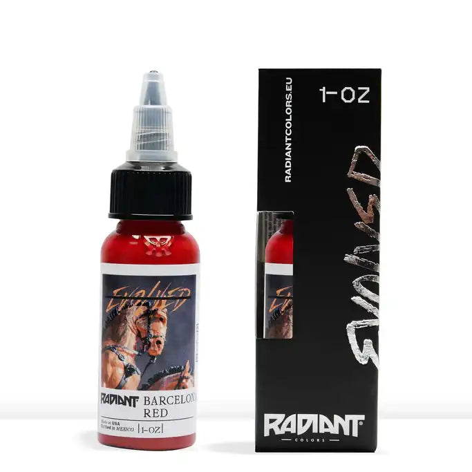 Tinta de tatuaje profesional Radiant Evolved color Barcelona Red 30 ml (1 oz)