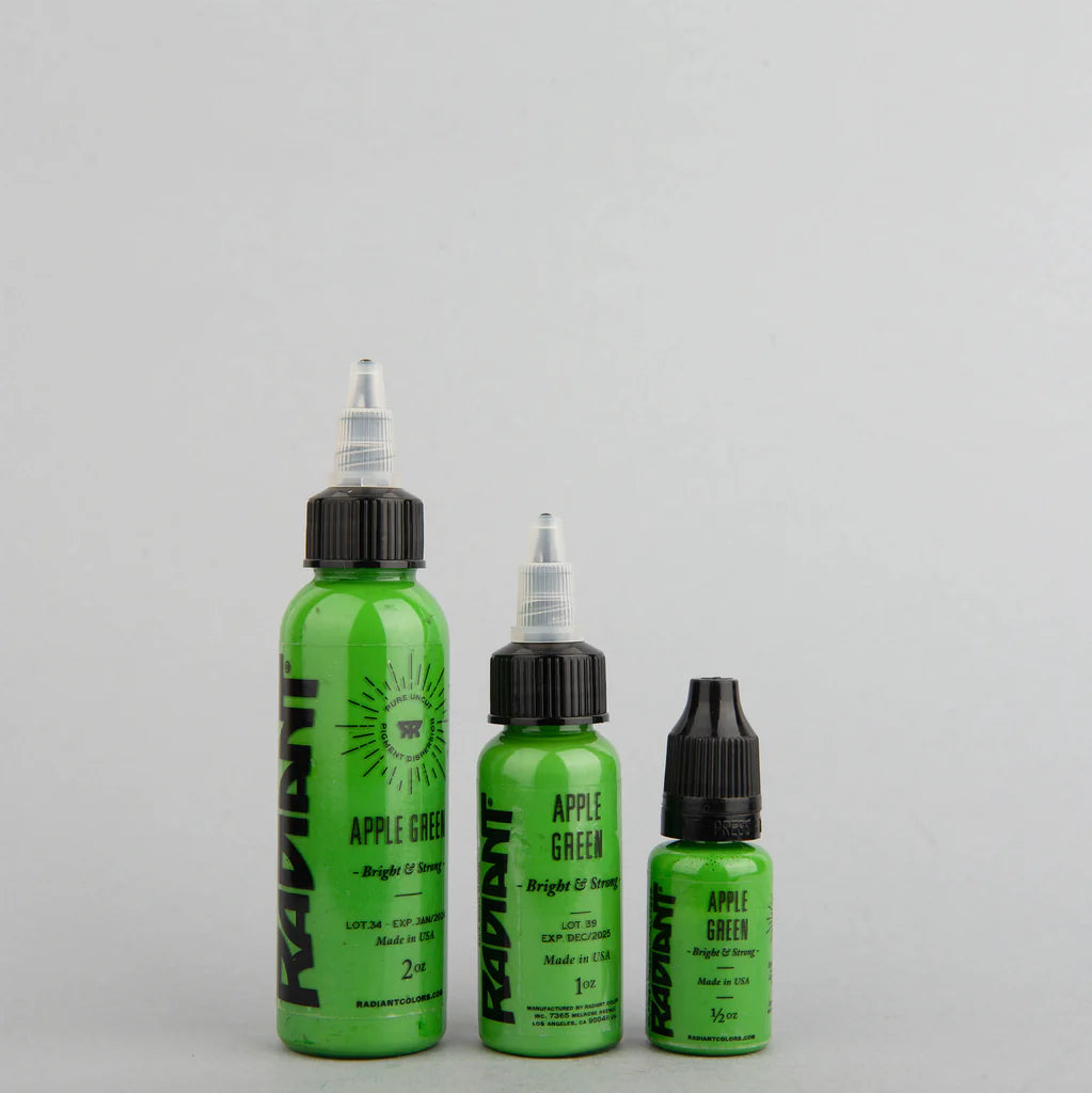 Tinta de tatuaje artística Radiant Ink color Apple Green 30 ml (1 oz)