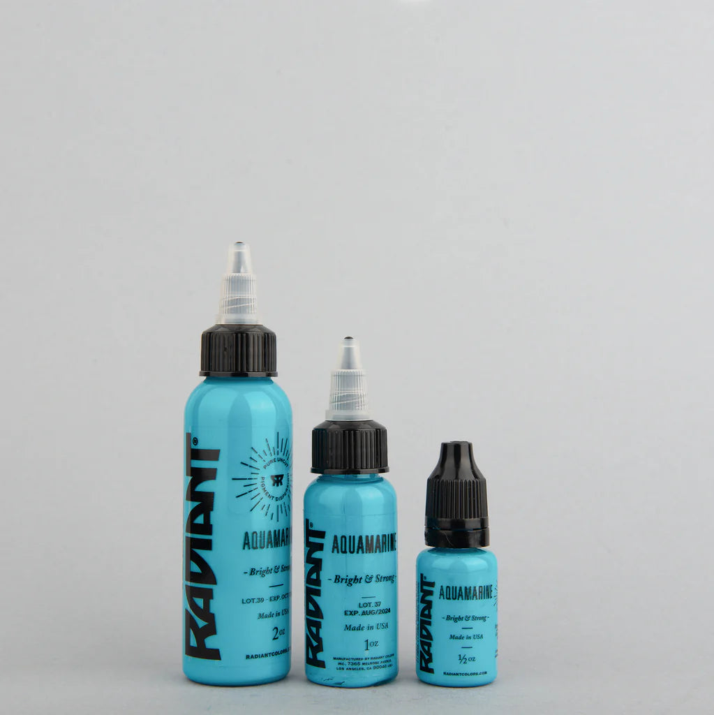 Tinta de tatuaje artística Radiant Ink color Aquamarine 30 ml (1 oz)