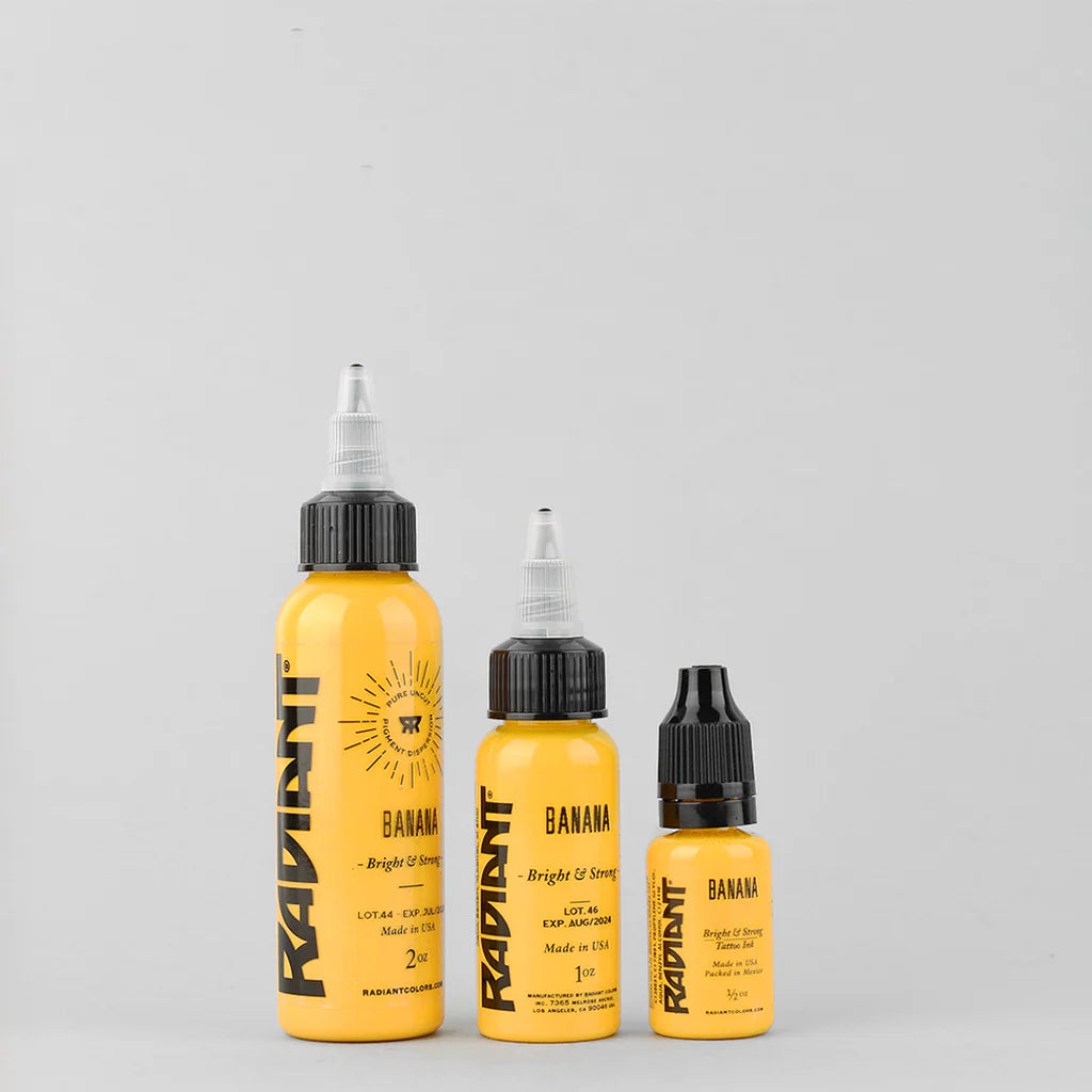 Tinta de tatuaje artística Radiant Ink color Banana 30 ml (1 oz)