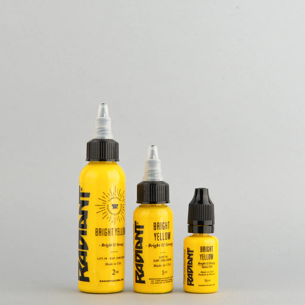 Tinta de tatuaje artística Radiant Ink color Bright Yellow 30 ml (1 oz)