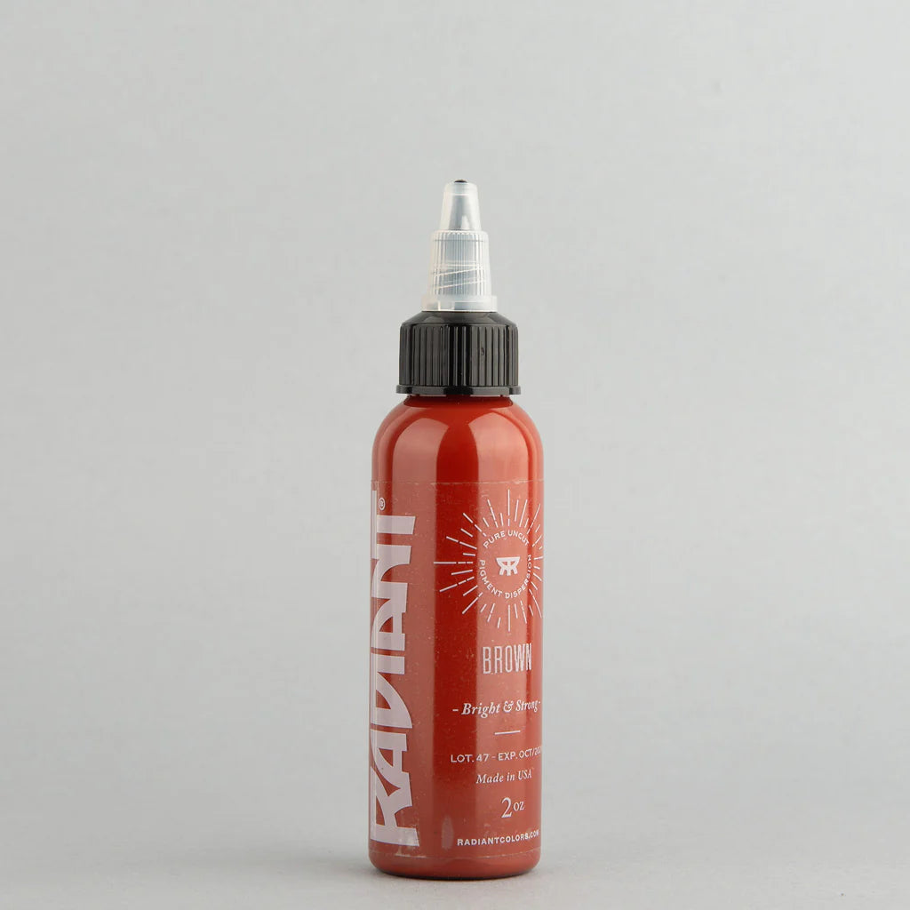 Tinta de tatuaje artística Radiant Ink color Brown 30 ml (1 oz)