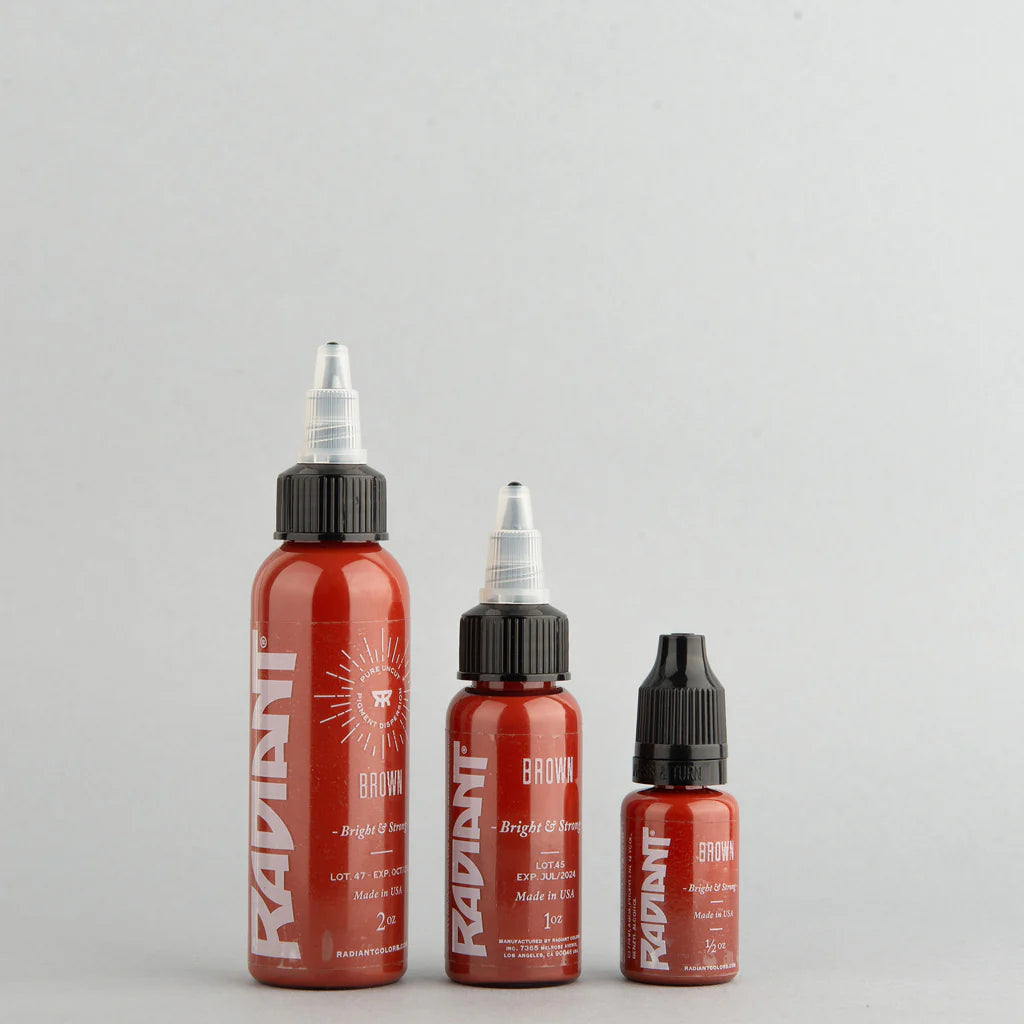 Tinta de tatuaje artística Radiant Ink color Brown 30 ml (1 oz)