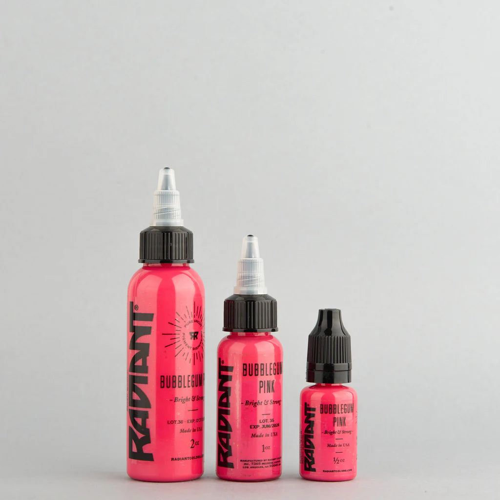 Tinta de tatuaje artística Radiant Ink color Bubblegum Pink 30 ml (1 oz)