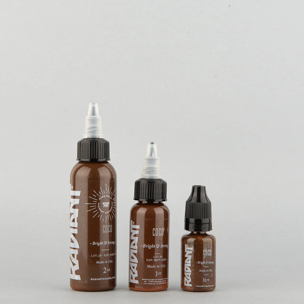 Tinta de tatuaje artística Radiant Ink color Coco 30 ml (1 oz)