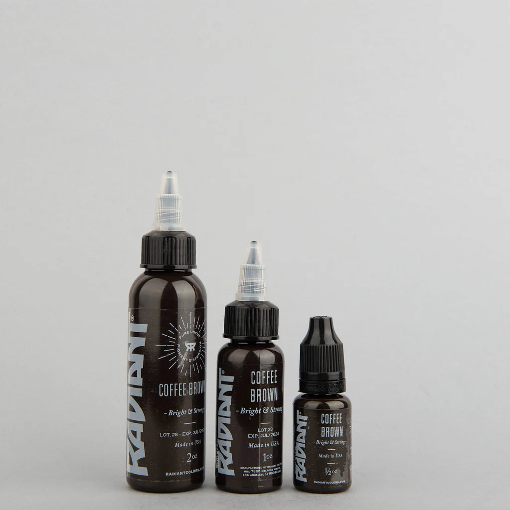 Tinta de tatuaje artística Radiant Ink color Coffee Brown 30 ml (1 oz)