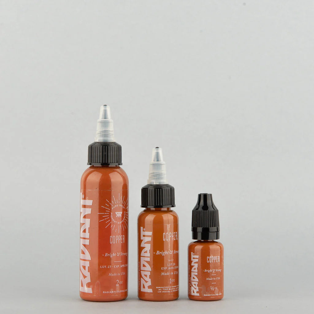 Tinta de tatuaje artística Radiant Ink color Copper 30 ml (1 oz)