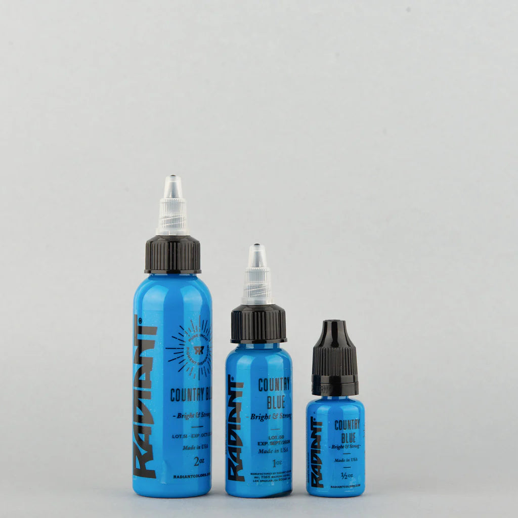Tinta de tatuaje artística Radiant Ink color Country Blue 30 ml (1 oz)