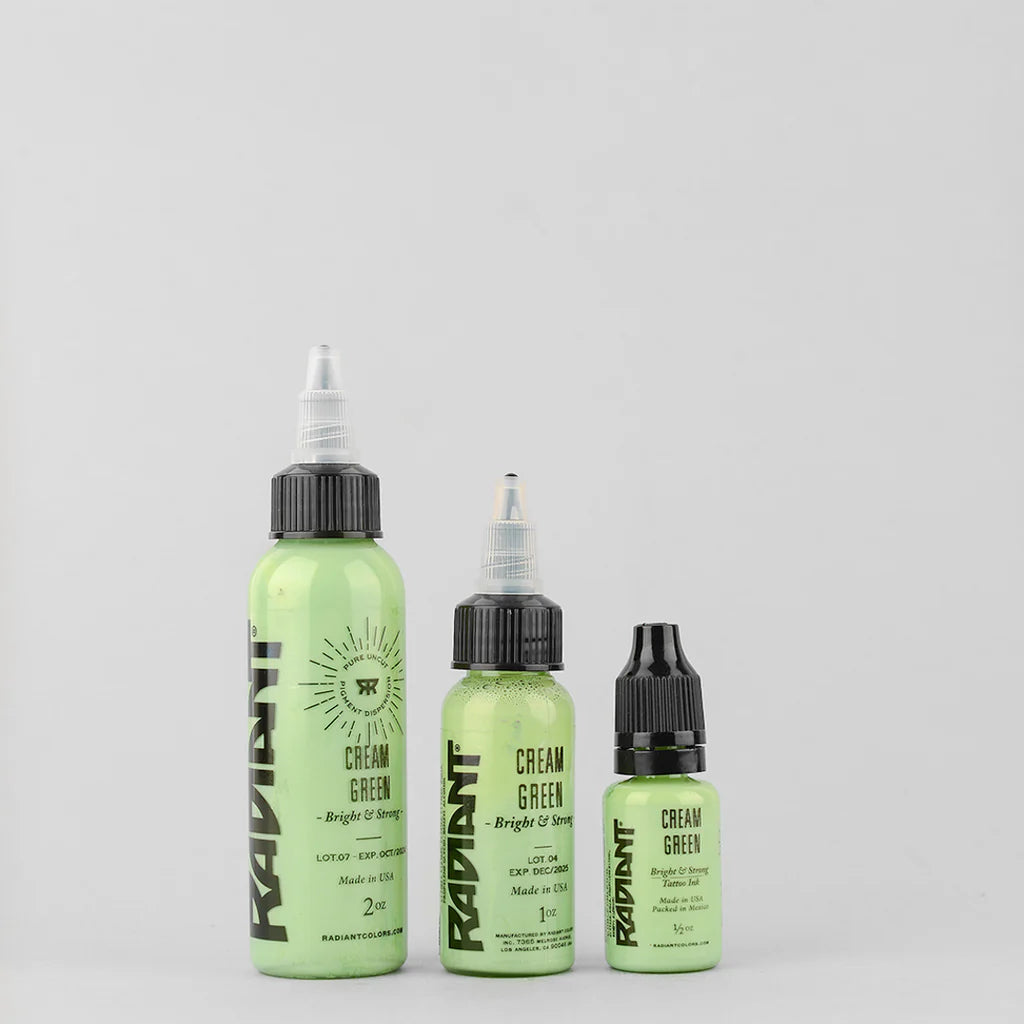 Tinta de tatuaje artística Radiant Ink color Cream Green 30 ml (1 oz)