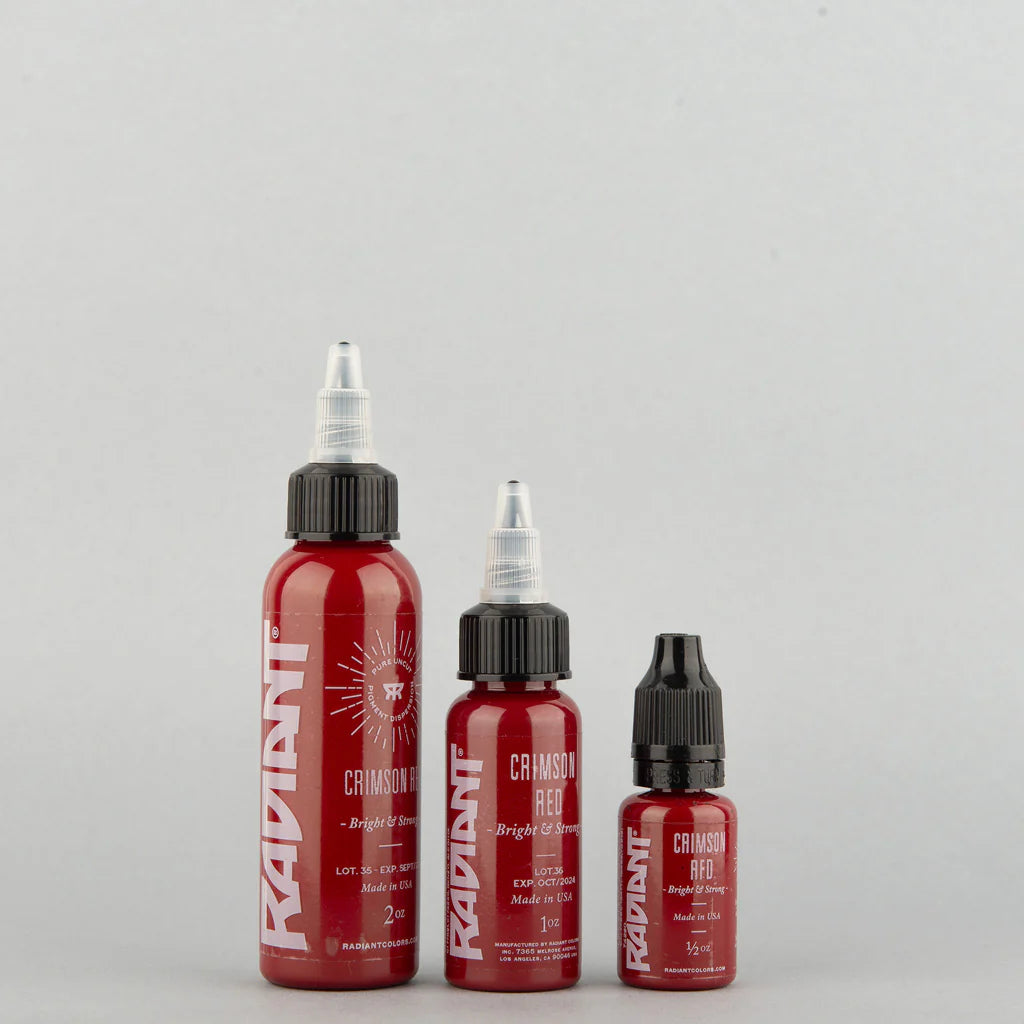 Tinta de tatuaje artística Radiant Ink color Crimson Red 30 ml (1 oz)