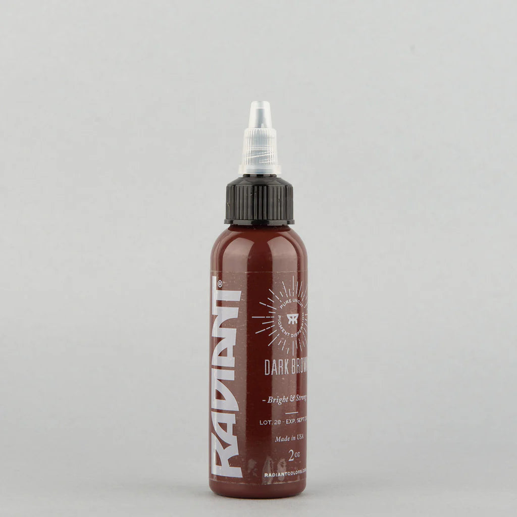 Tinta de tatuaje artística Radiant Ink color Dark Brown 30 ml (1 oz)
