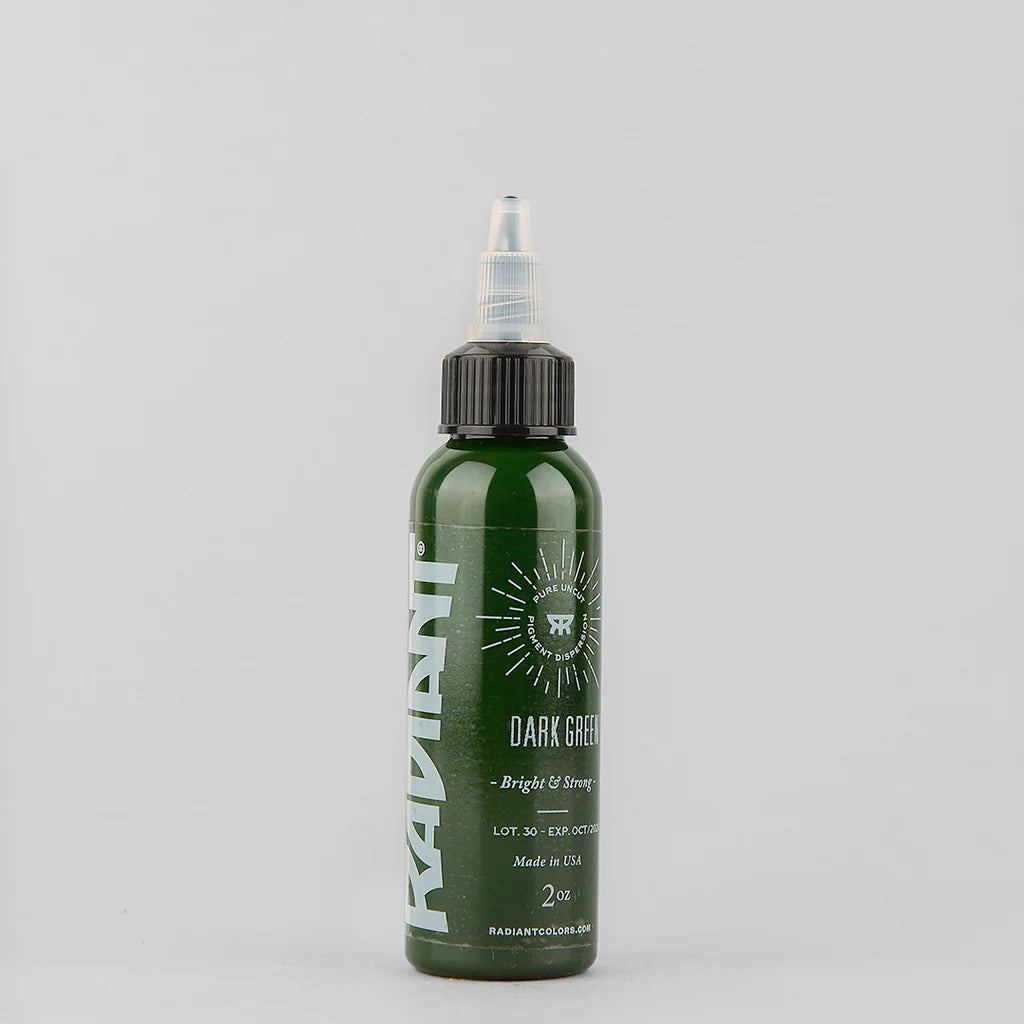 Tinta de tatuaje artística Radiant Ink color Dark Green 30 ml (1 oz)