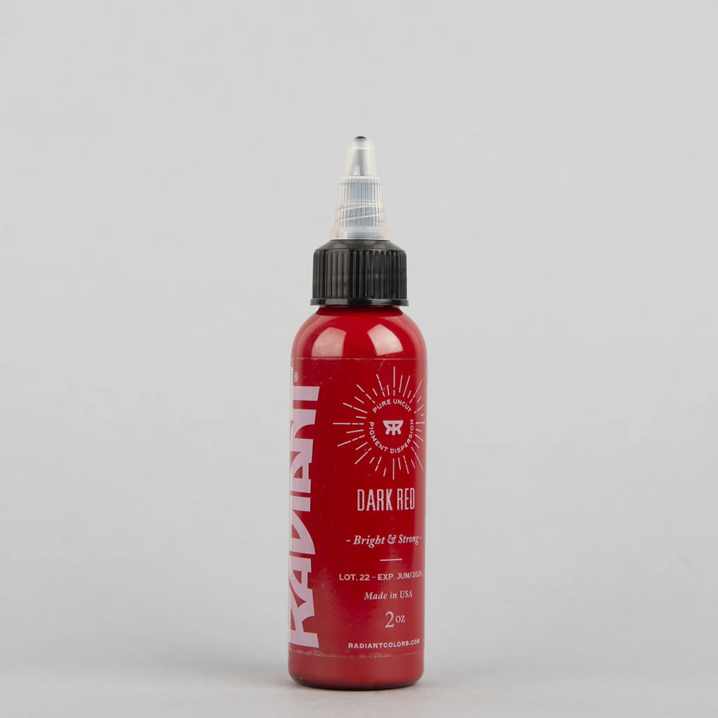 Tinta de tatuaje artística Radiant Ink color Dark Red 30 ml (1 oz)