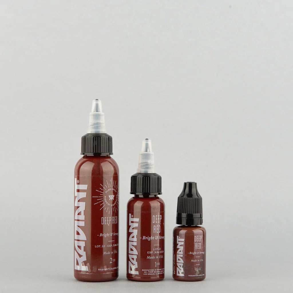 Tinta de tatuaje artística Radiant Ink color Deep Red 30 ml (1 oz)