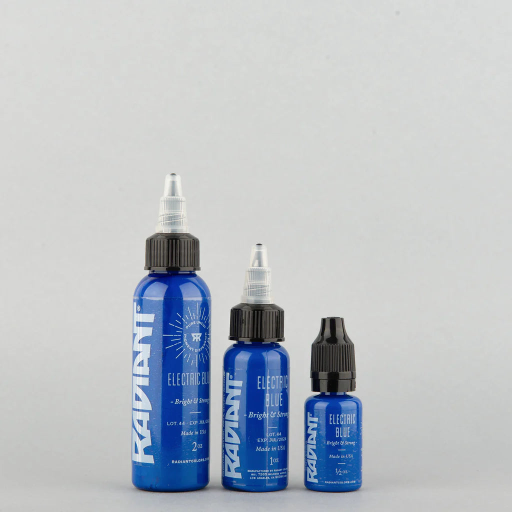 Tinta de tatuaje artística Radiant Ink color Electric Blue 30 ml (1 oz)