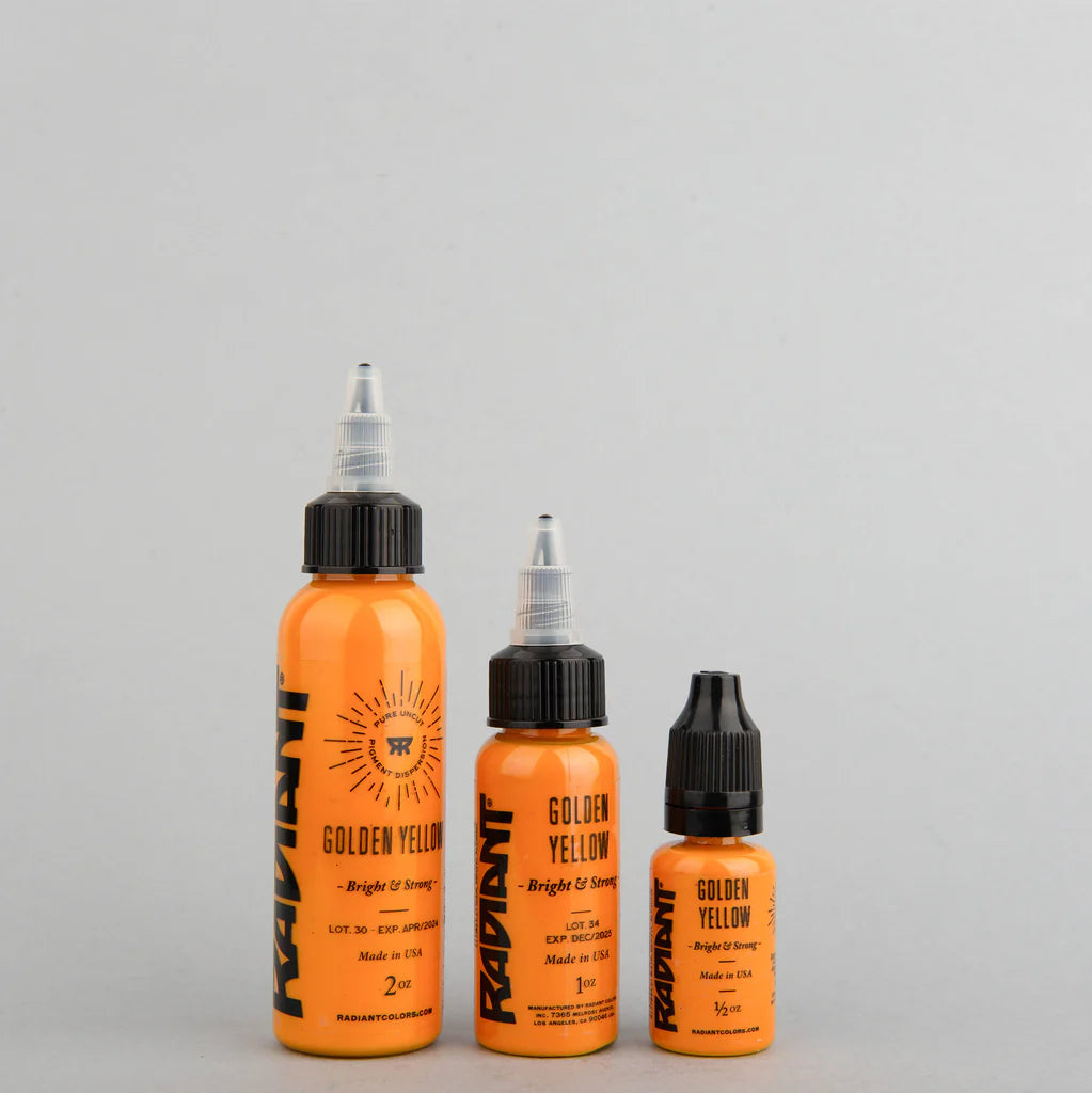 Tinta de tatuaje artística Radiant Ink color Golden Yellow 30 ml (1 oz)