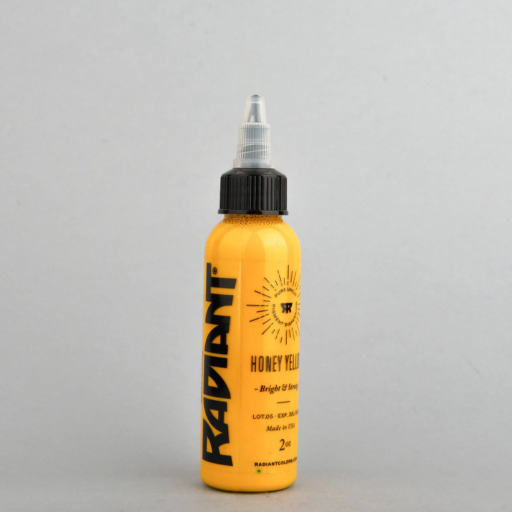 Tinta de tatuaje artística Radiant Ink color Honey Yellow 30 ml (1 oz)
