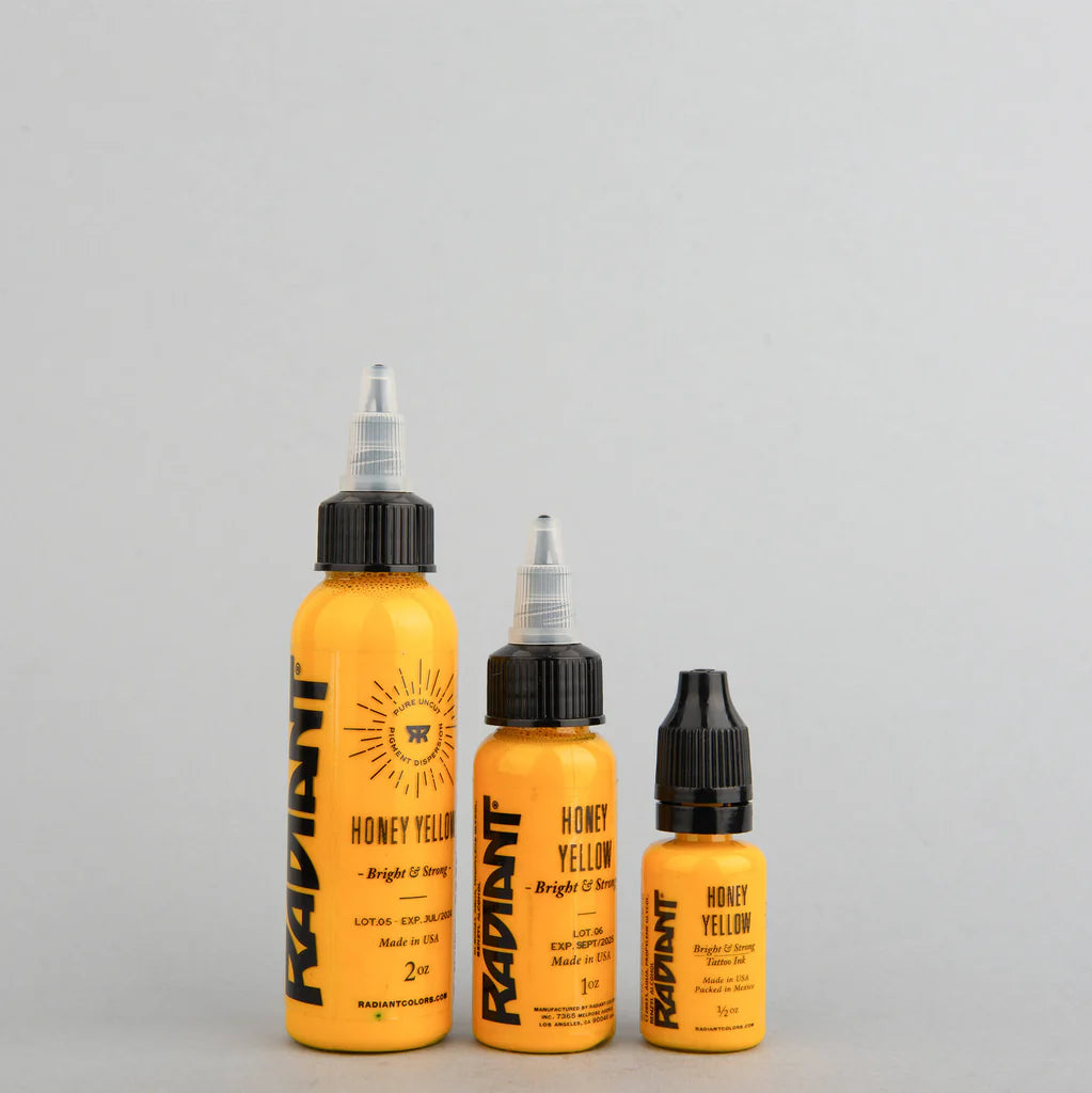 Tinta de tatuaje artística Radiant Ink color Honey Yellow 30 ml (1 oz)