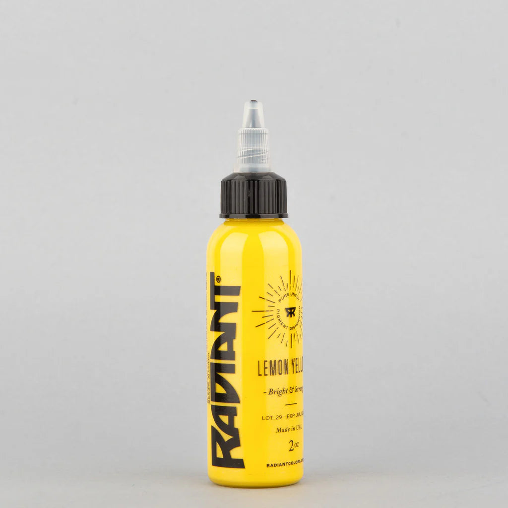 Tinta de tatuaje artística Radiant Ink color Lemon Yellow 30 ml (1 oz)