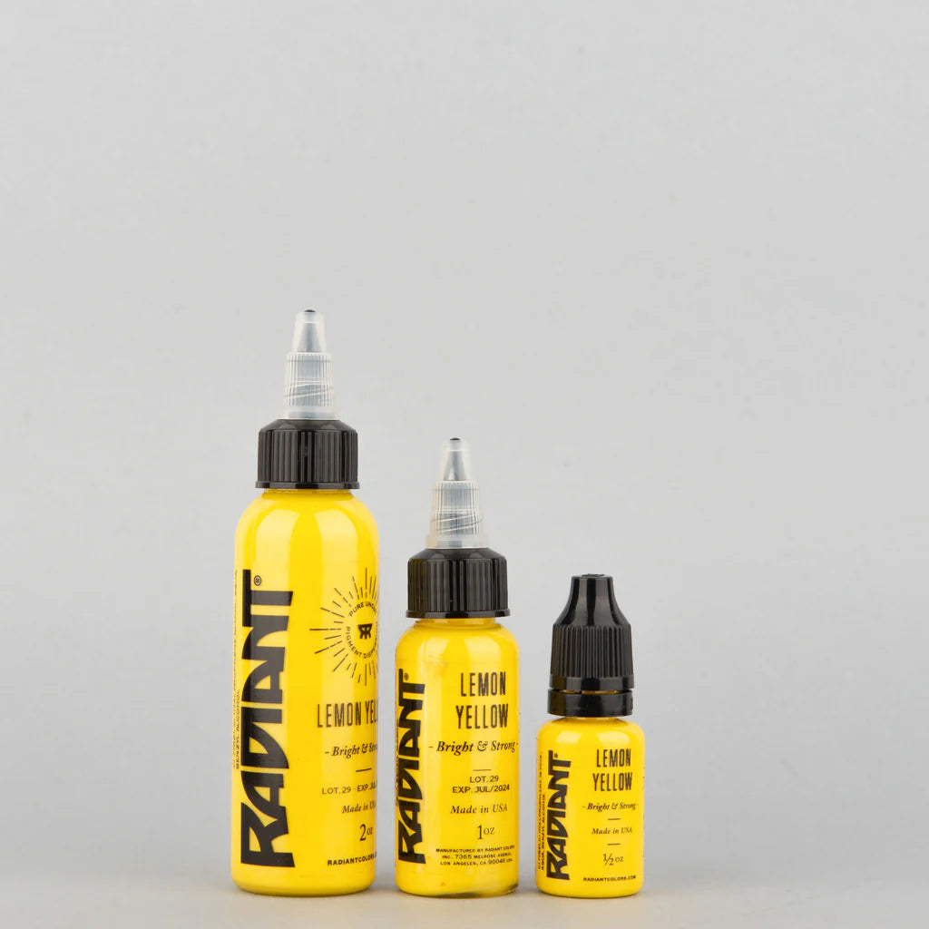 Tinta de tatuaje artística Radiant Ink color Lemon Yellow 30 ml (1 oz)
