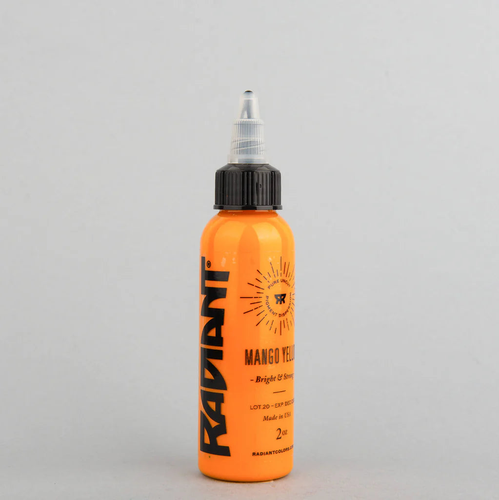 Tinta de tatuaje artística Radiant Ink color Mango Yellow 30 ml (1 oz)