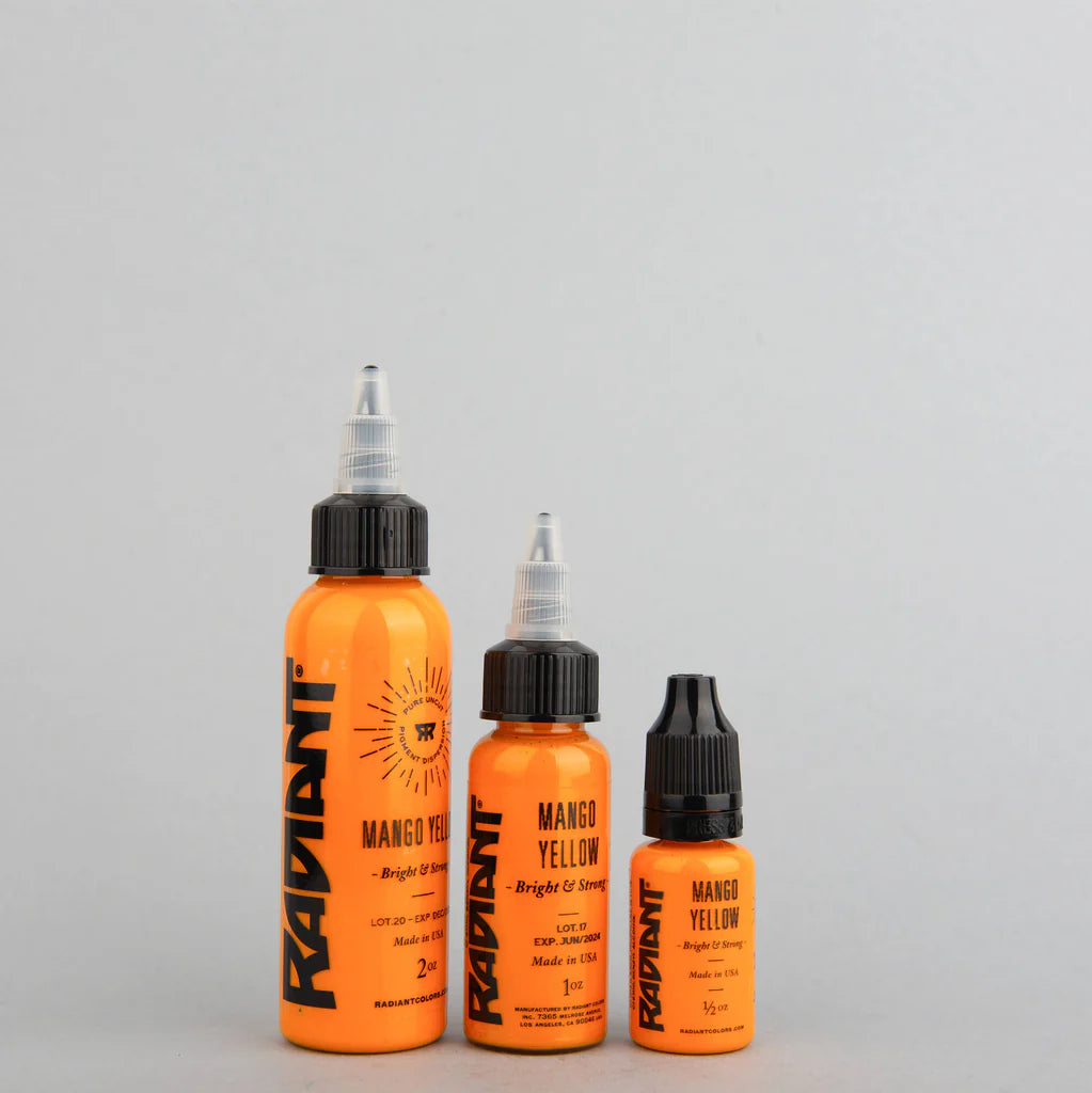Tinta de tatuaje artística Radiant Ink color Mango Yellow 30 ml (1 oz)