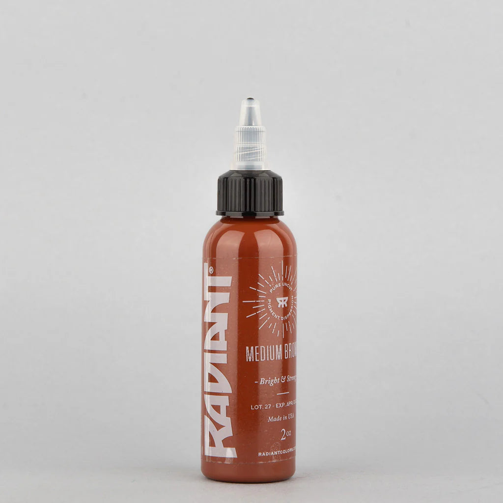 Tinta de tatuaje artística Radiant Ink color Medium Brown 30 ml (1 oz)