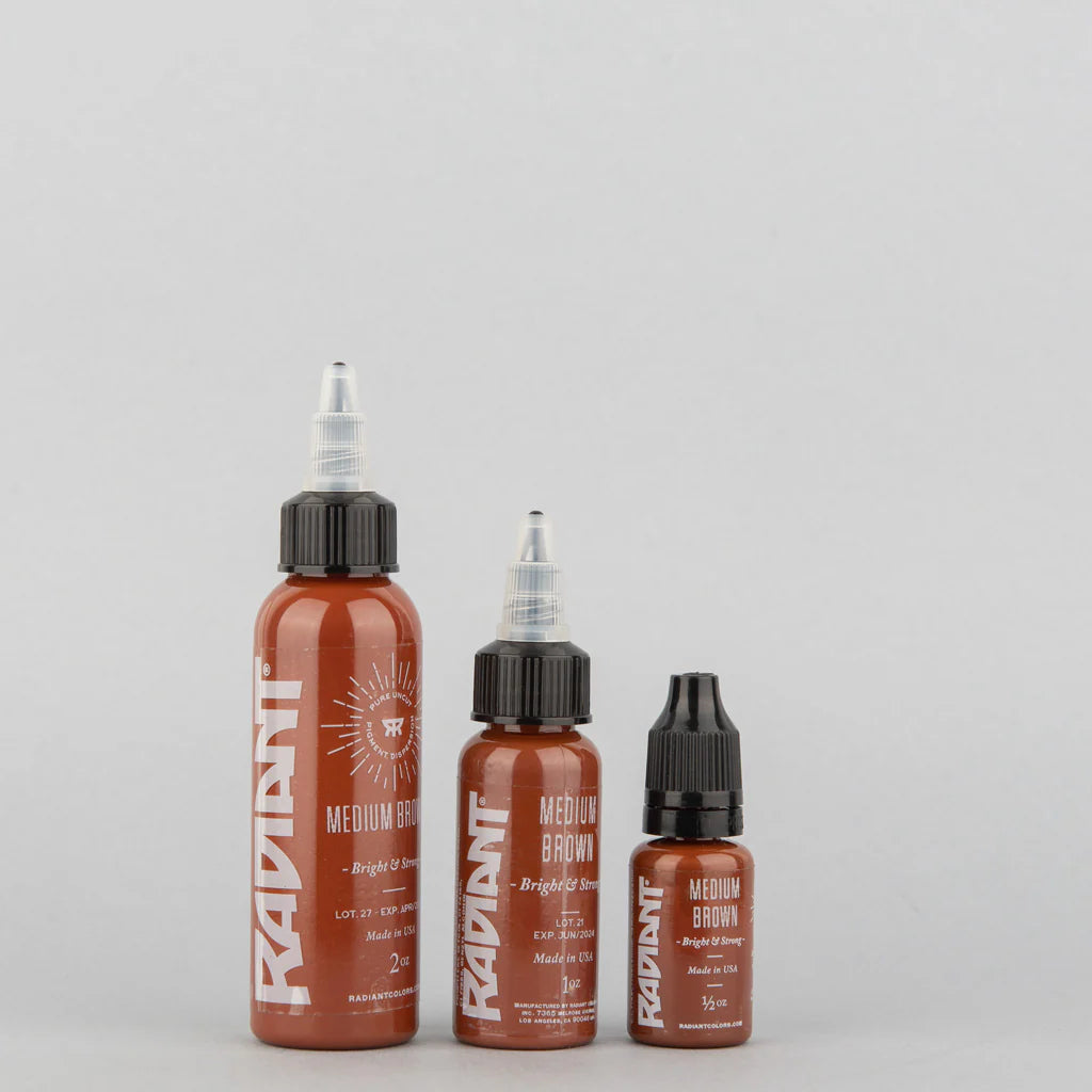 Tinta de tatuaje artística Radiant Ink color Medium Brown 30 ml (1 oz)