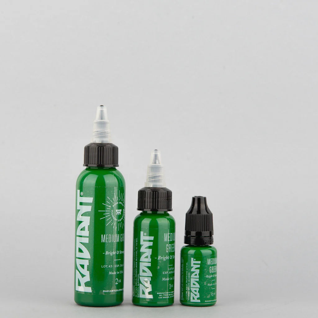 Tinta de tatuaje artística Radiant Ink color Medium Green 30 ml (1 oz)