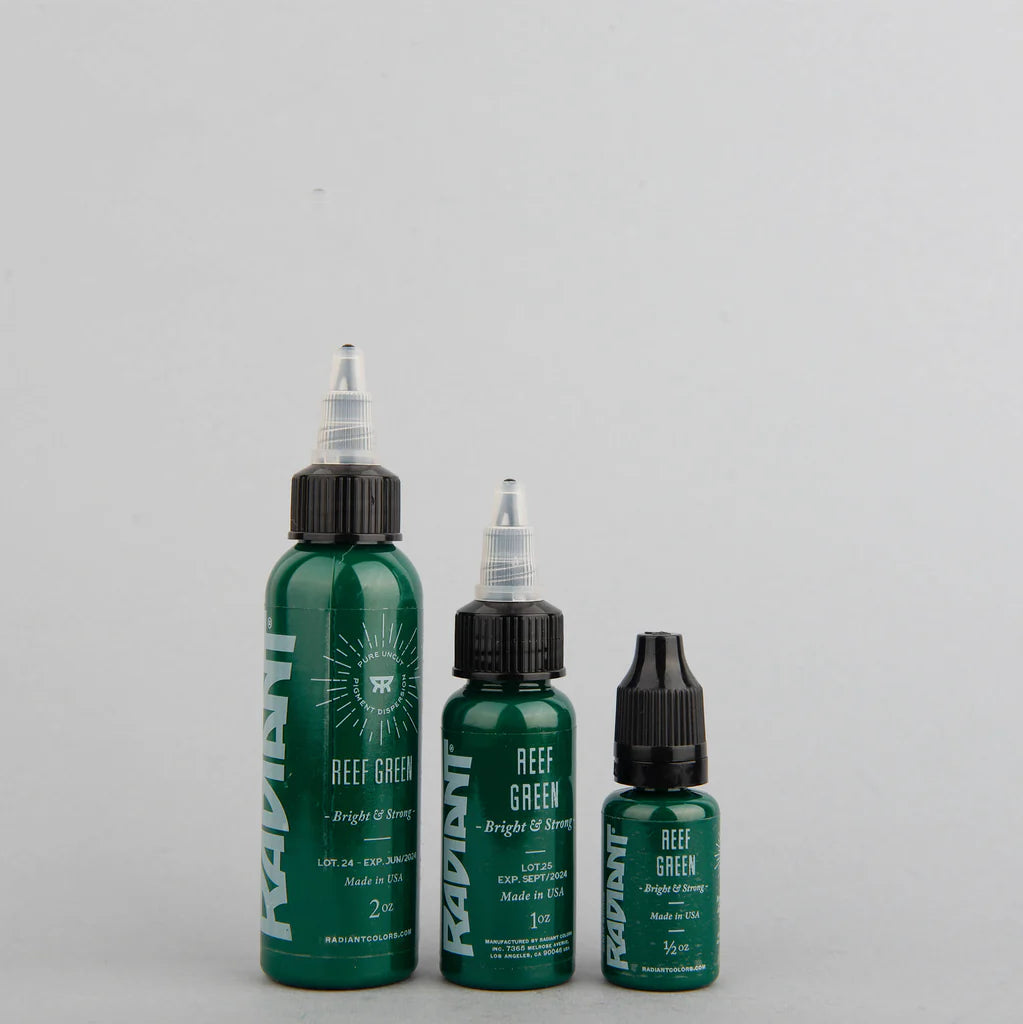 Tinta de tatuaje artística Radiant Ink color Reef Green 30 ml (1 oz)