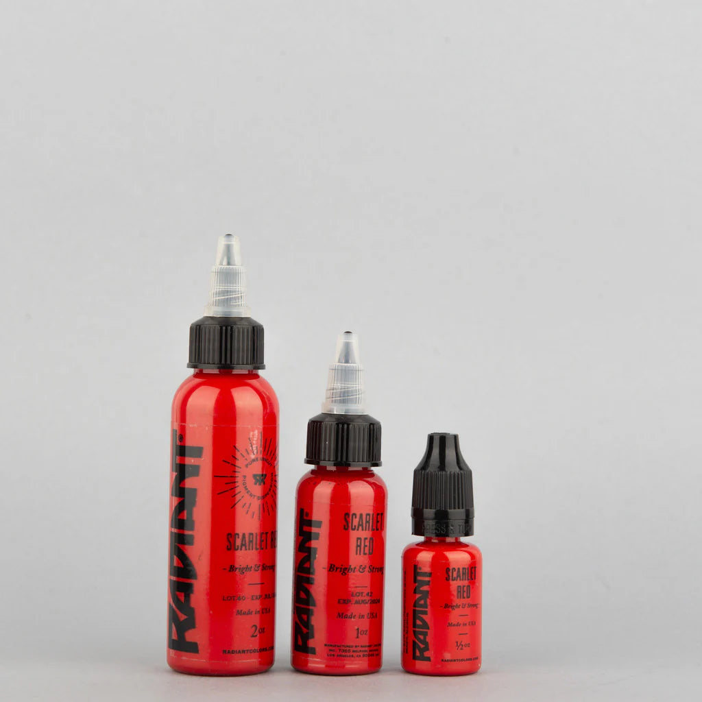 Tinta de tatuaje artística Radiant Ink color Scarlet Red 30 ml (1 oz)