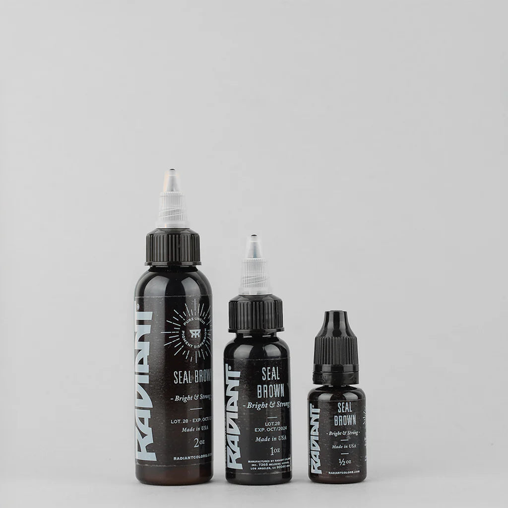 Tinta de tatuaje artística Radiant Ink color Seal Brown 30 ml (1 oz)