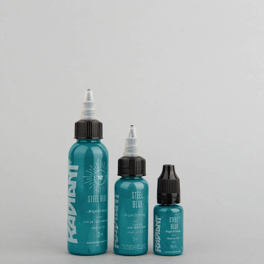 Tinta de tatuaje artística Radiant Ink color Steel Blue 30 ml (1 oz)