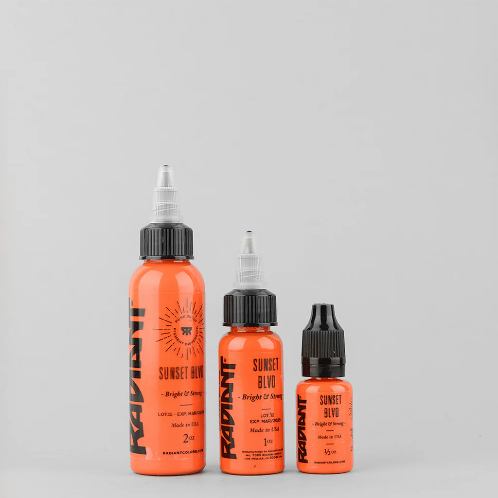Tinta de tatuaje artística Radiant Ink color Sunset Blvd 30 ml (1 oz)