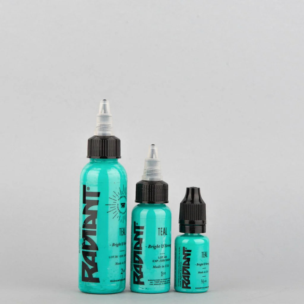 Tinta de tatuaje artística Radiant Ink color Teal 30 ml (1 oz)