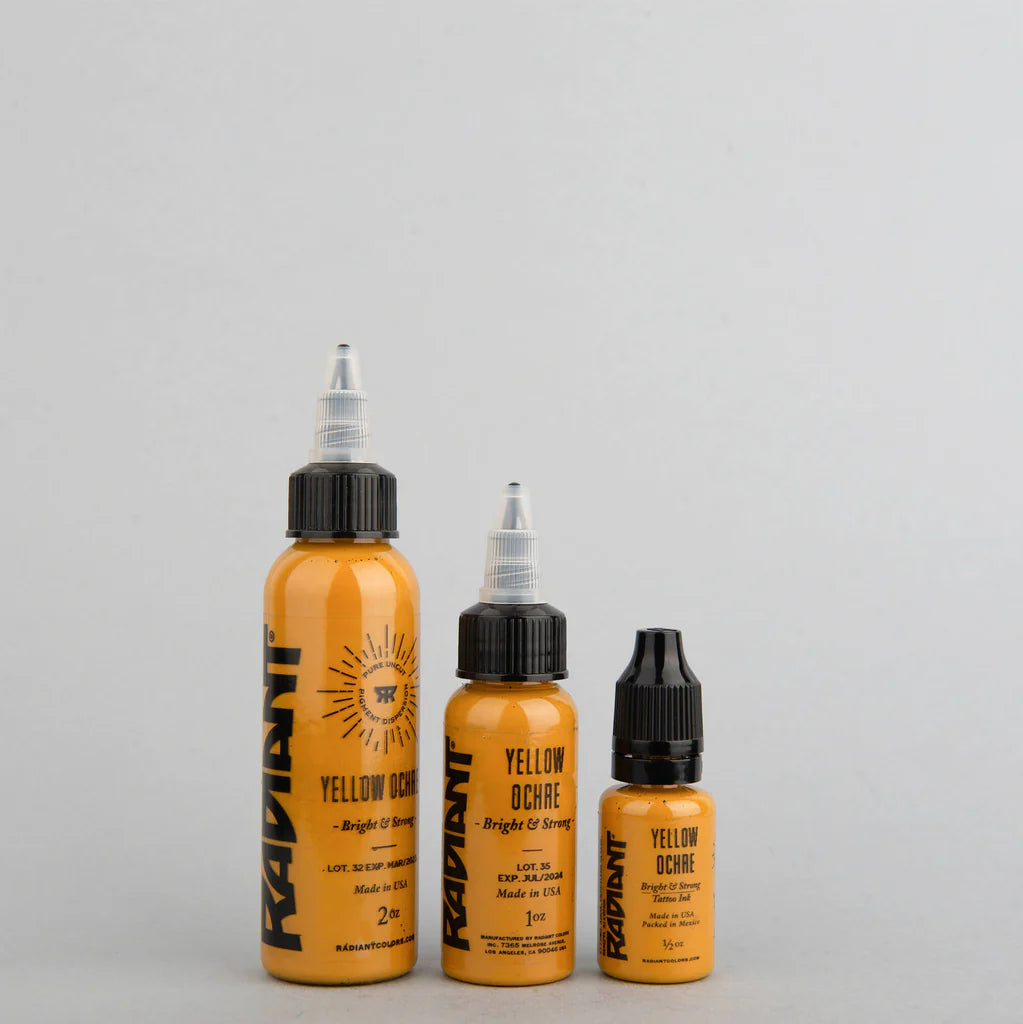 Tinta de tatuaje artística Radiant Ink color Yellow Ochre 30 ml (1 oz)
